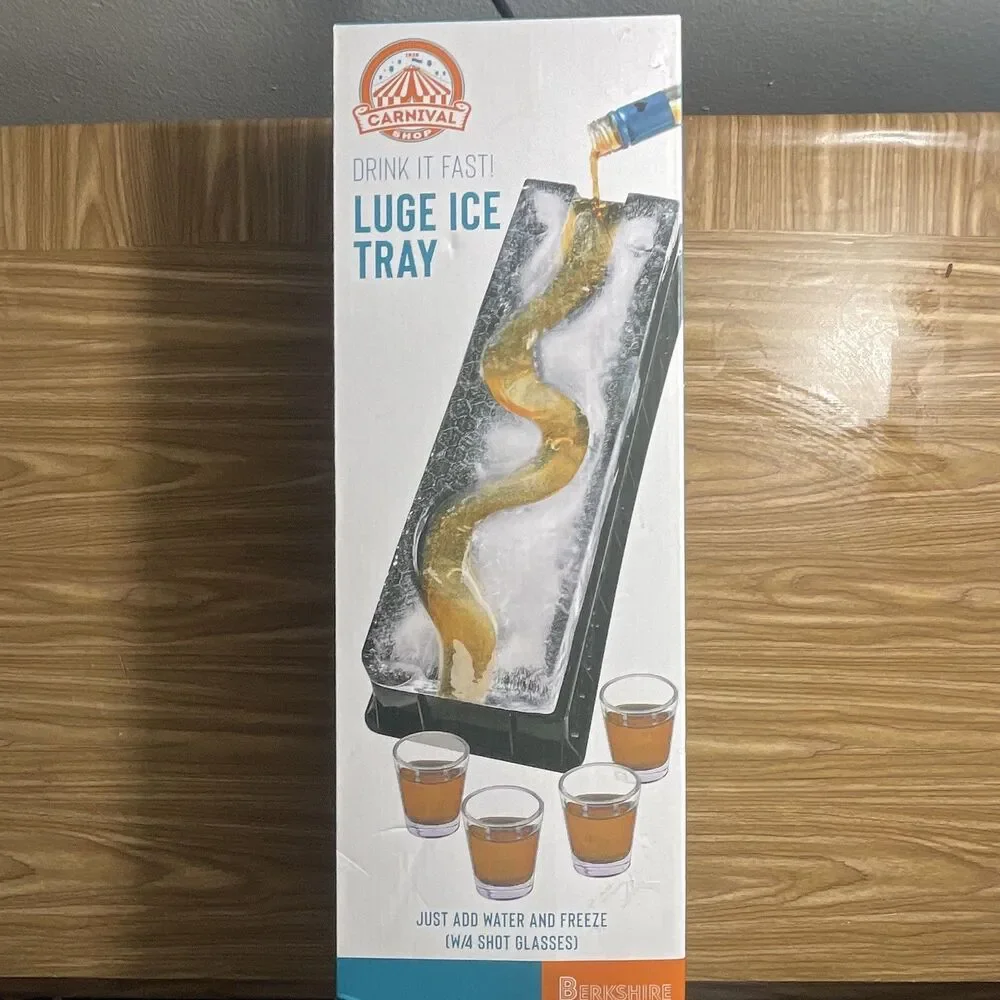 Carnival Shop Drink It Fast Ice Luge Tray 17 in Black Plastic, Washable
